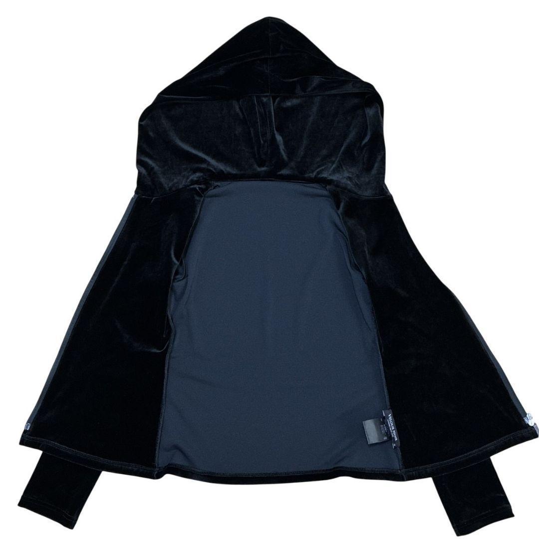 極美品✨FOXEY NEW YORK ベロア パーカー ロゴプレート 黒 38