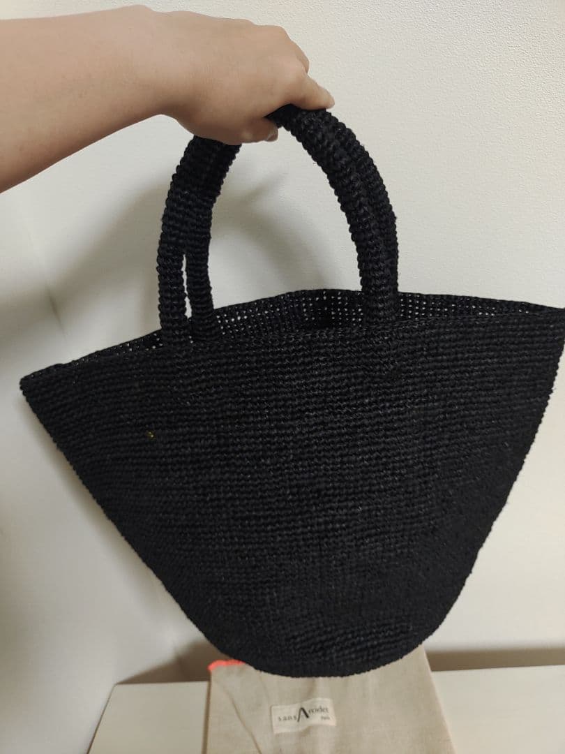 サンアルシデ かごバッグ　ブラック　Mサイズ