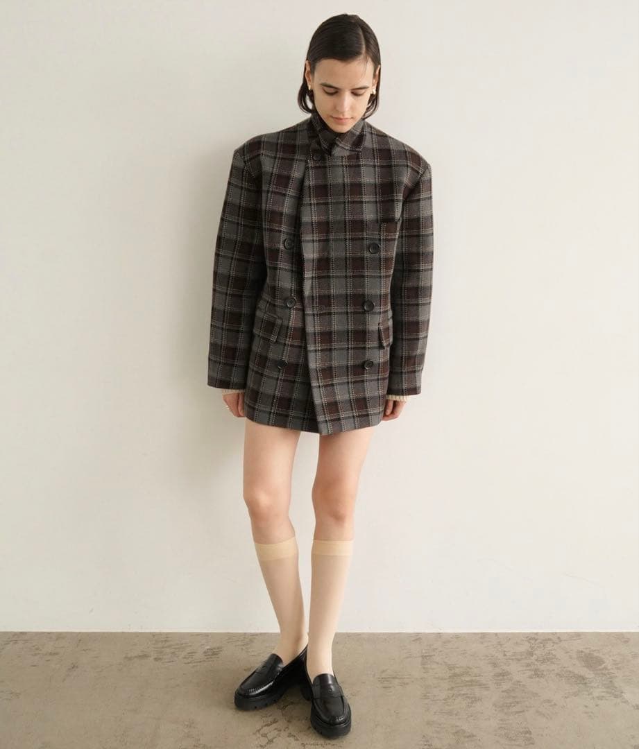 ジャケット・アウター clane OVER SHOULDER PEAKED LAPEL COAT