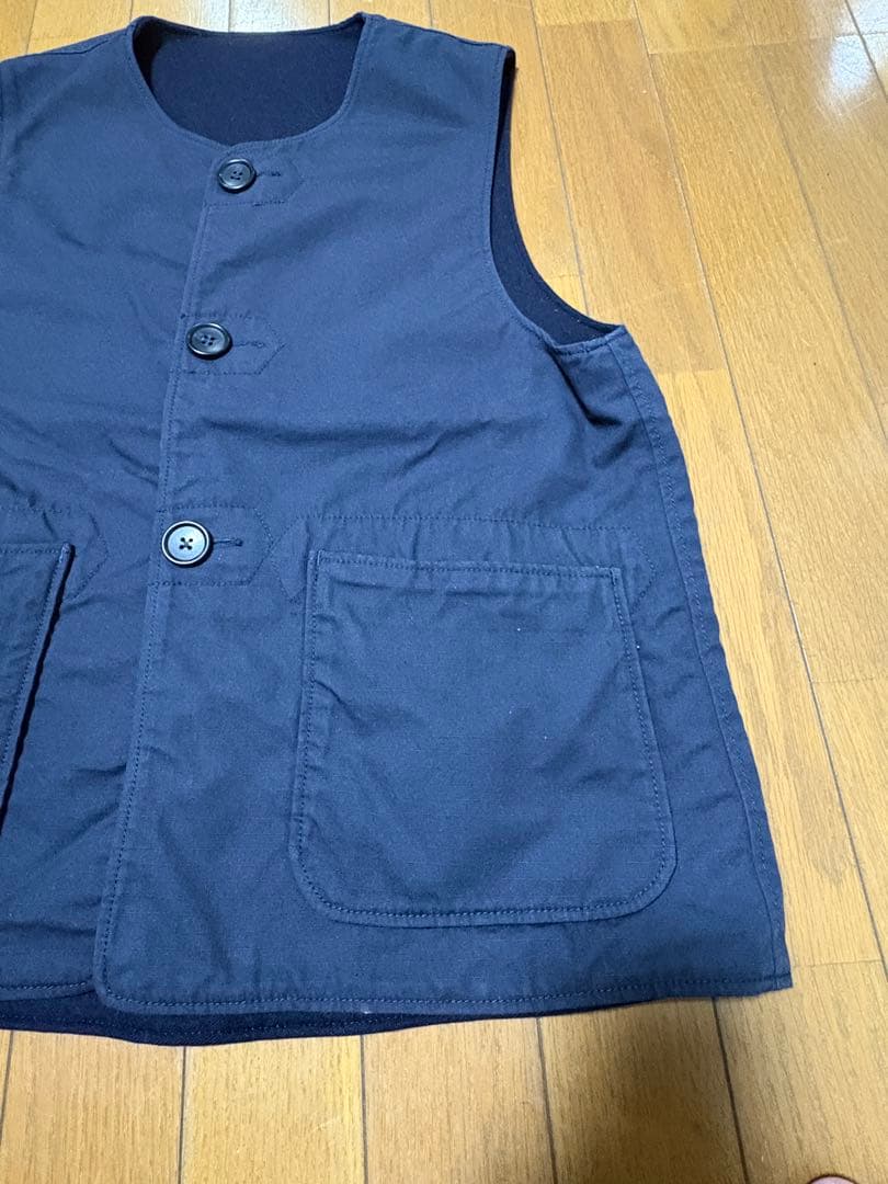 エンジニアドガーメンツ オーバーベスト リバーシブルベスト ネイビー Sサイズ
