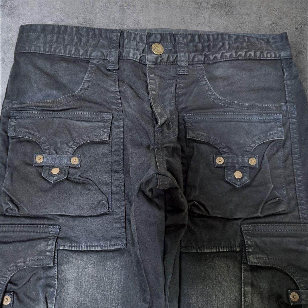 トルネードマート コーティング gimmick フレアカーゴパンツ 立体加工