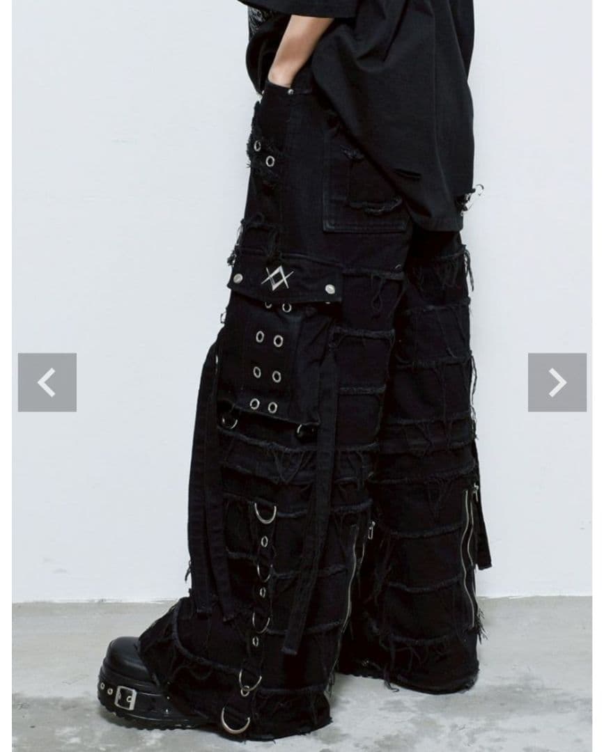 レフレム 2wayツギハギカーゴデニムパンツ ブラック未使用