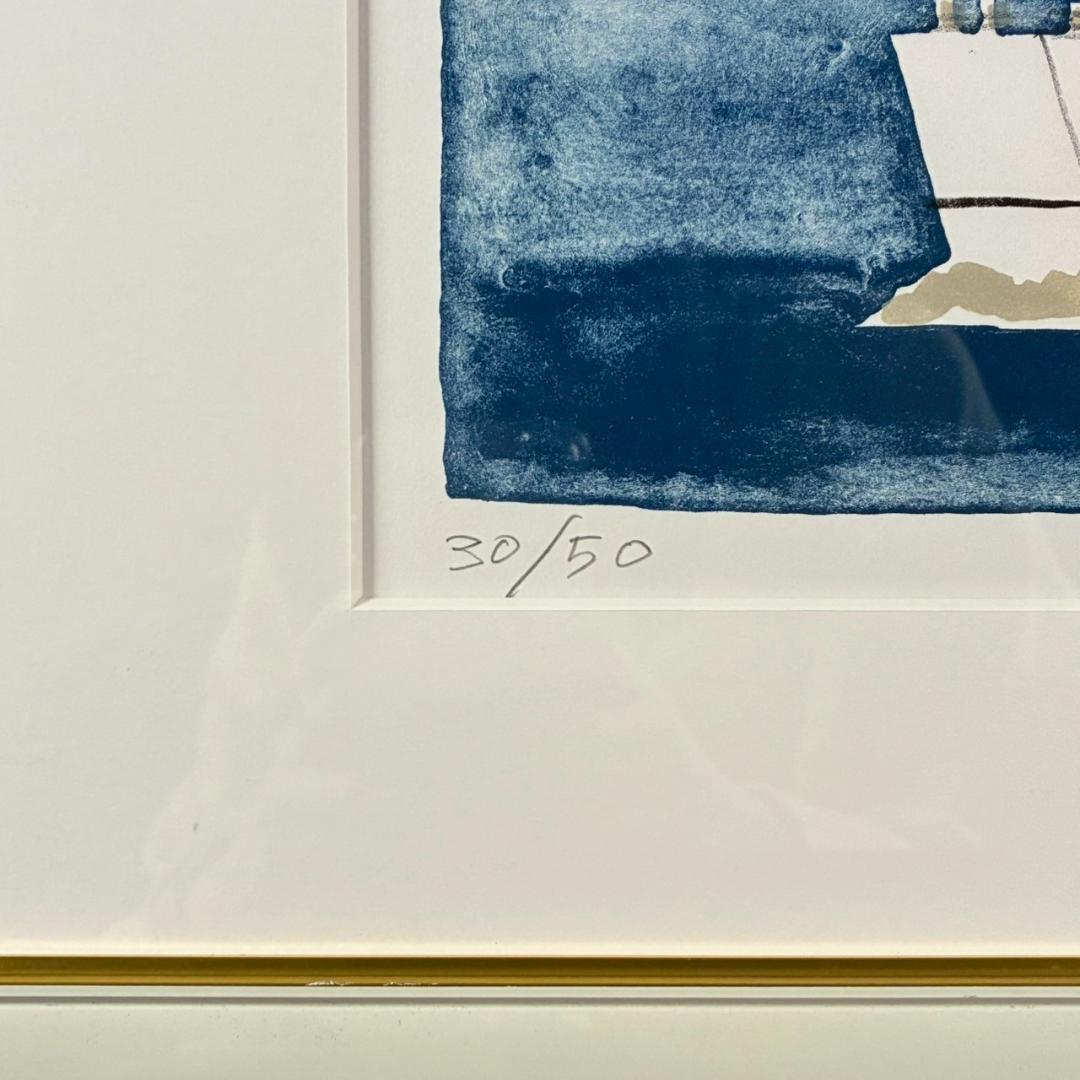 美品 柳原良平「たこフェリー」リトグラフ 直筆サイン入 限定50 アンクルトリス