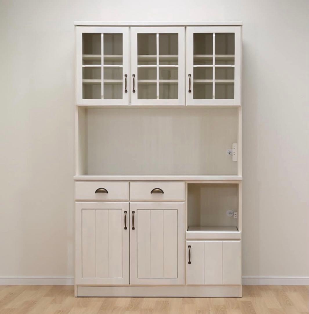 【送料込】食器棚　ホワイト　ニトリ　キッチンボード　(ミランダ120 ＷＷ)