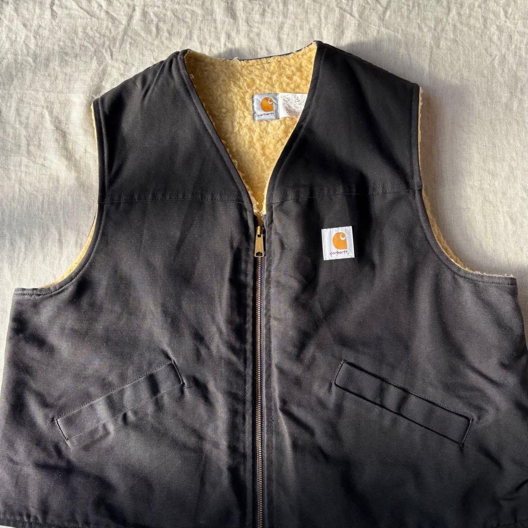 Carhartt カーハート ダックベスト ブラック 2XL 裏ボア
