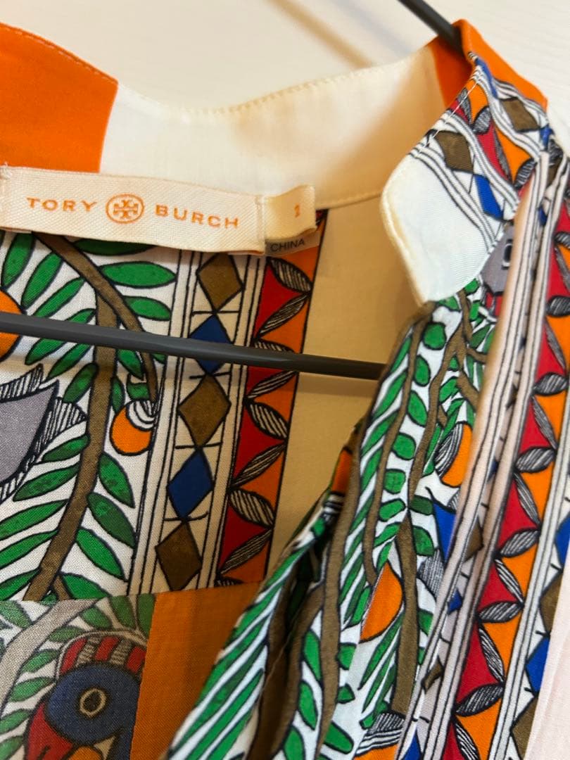 tory burch 鳥柄ワンピース　ボタニカル柄　ジャングル柄