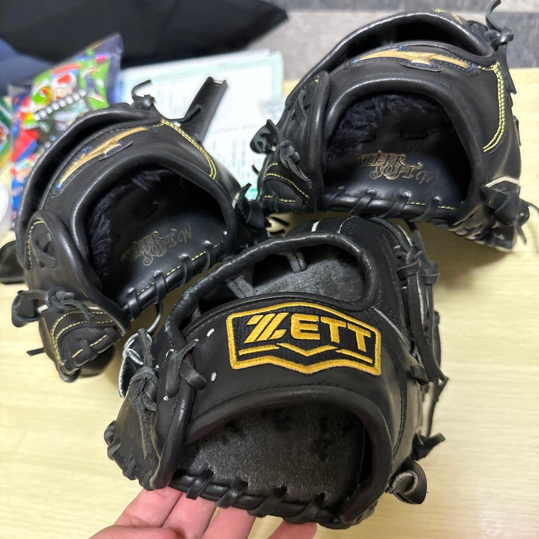 ETT 軟式グローブ 3個セット 黒