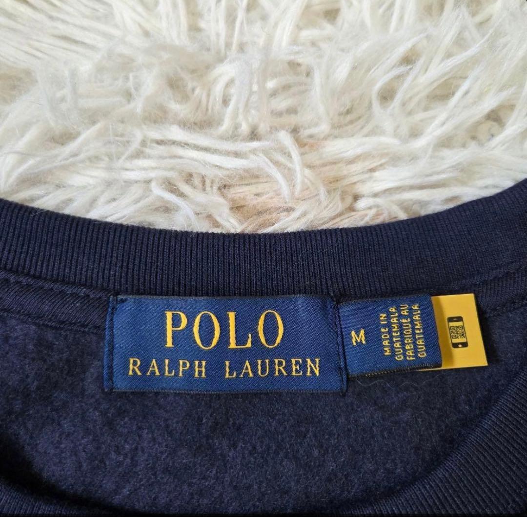 現行 美品 ポロ ラルフローレン ポロベア スウェット 175 M～L 濃紺