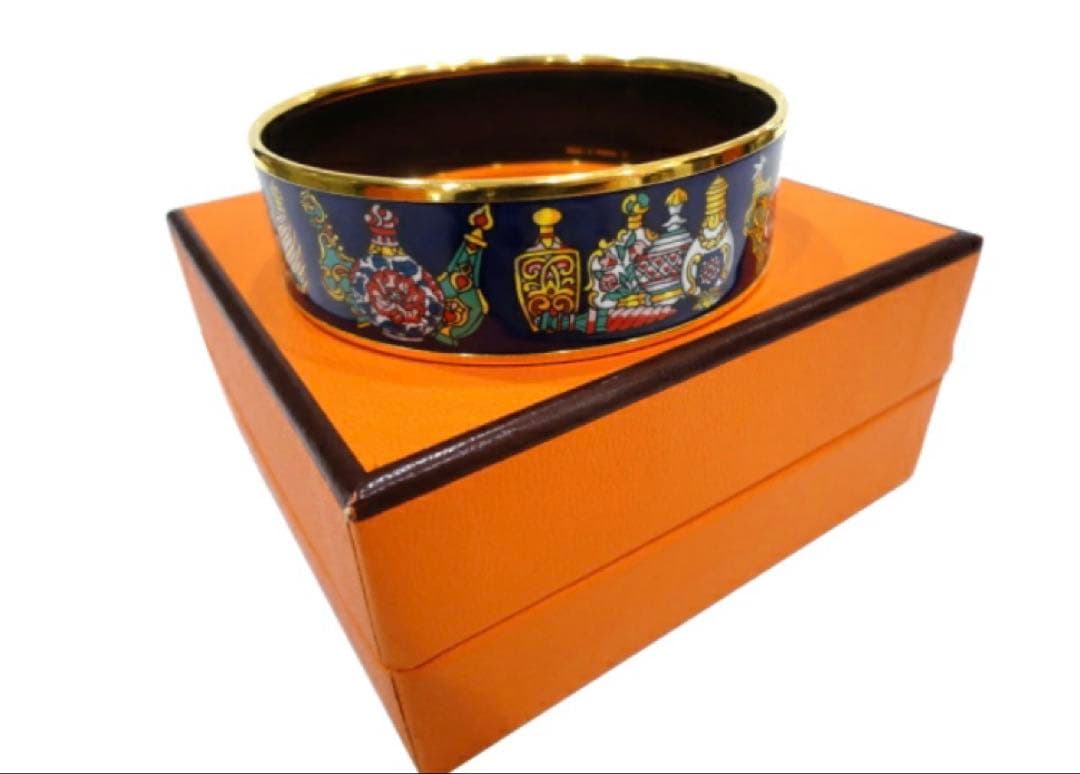 極美品♥️エルメス HERMESバングルGM エマイユメタル⭕️５日削除⭕️最終値下‼️