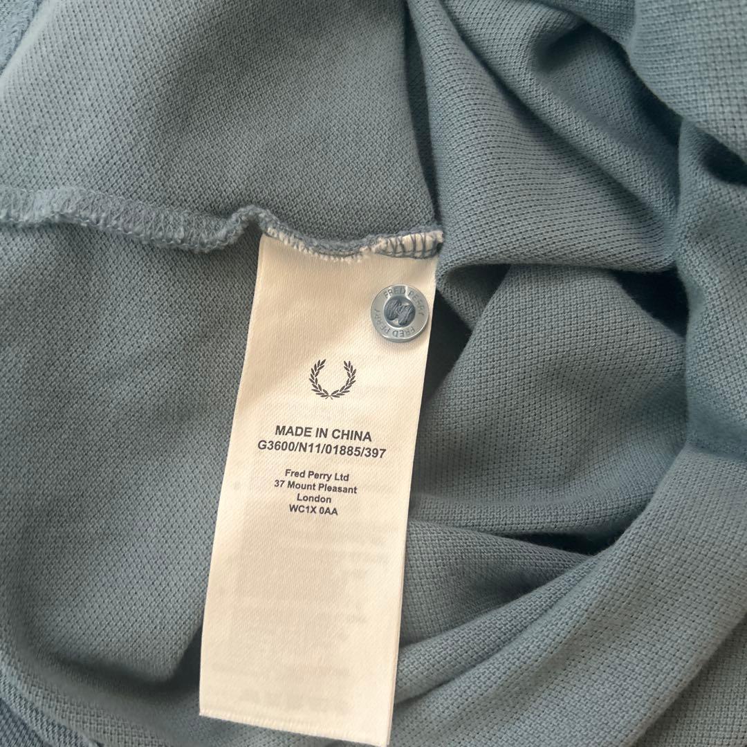 大人気　G3600 フレッドペリー　ポロシャツ　半袖　36 S 水色　白