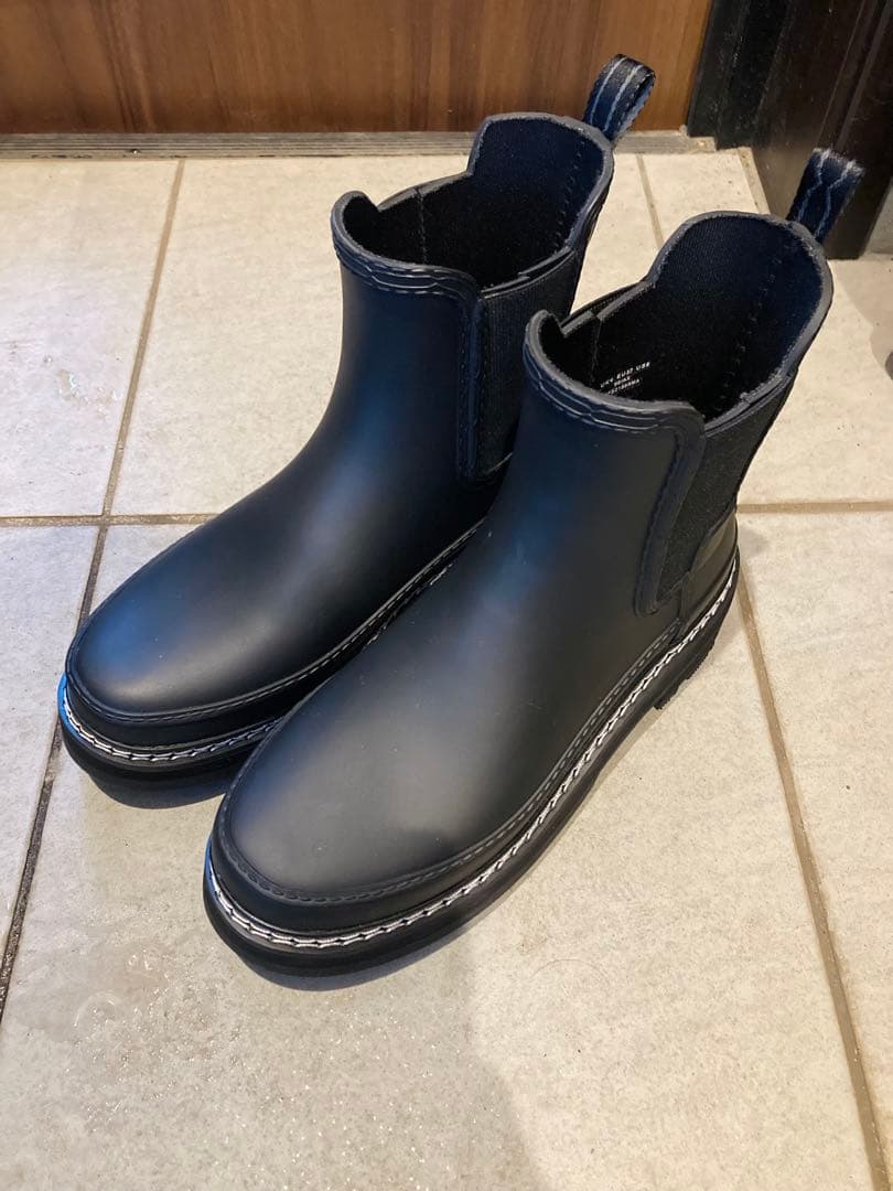 今期　HUNTER（ハンター）リファインド ステッチチェルシーブーツ （BLK）