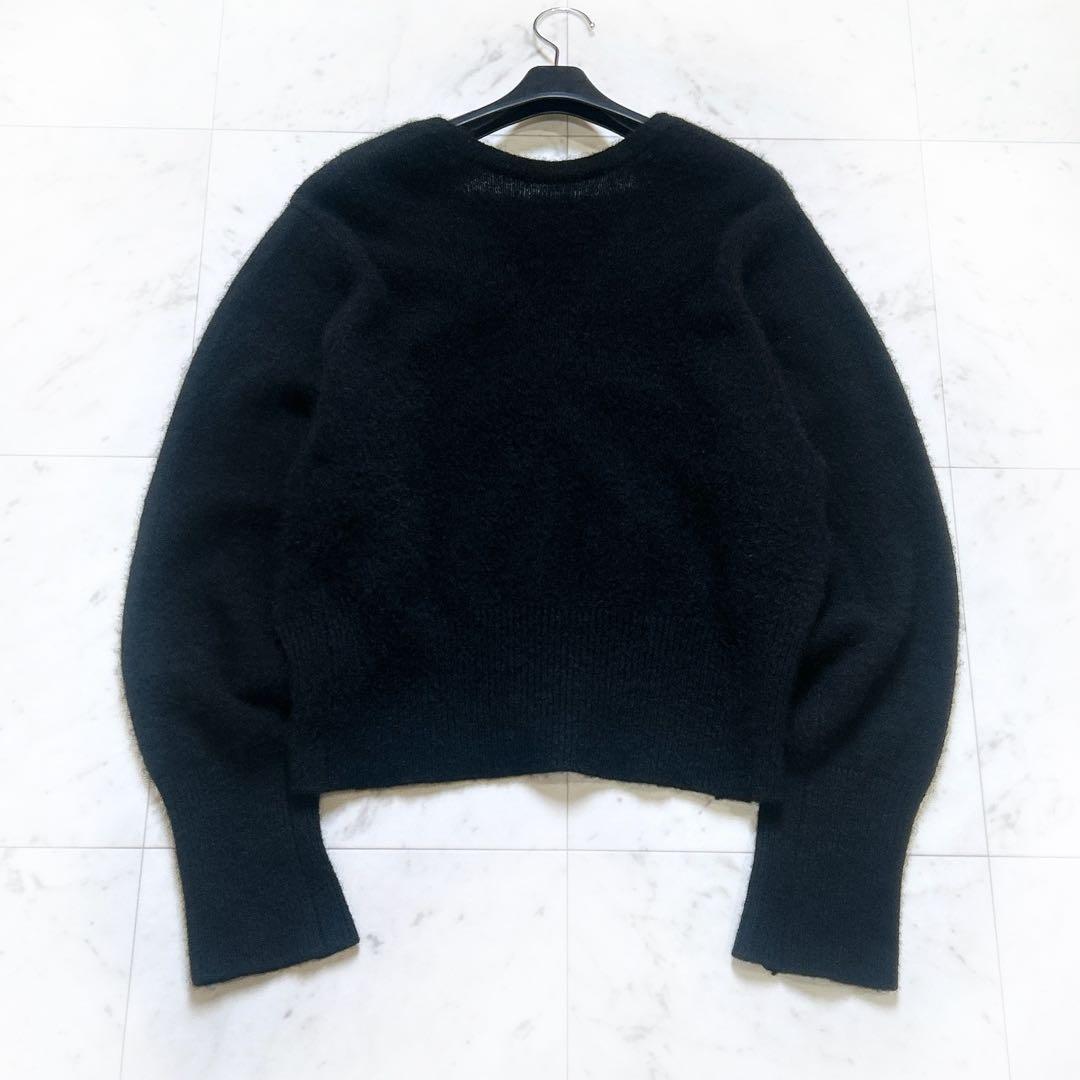 美品 ADAM ET ROPE ヤク ウール 2WAYカーディガン ブラック 黒