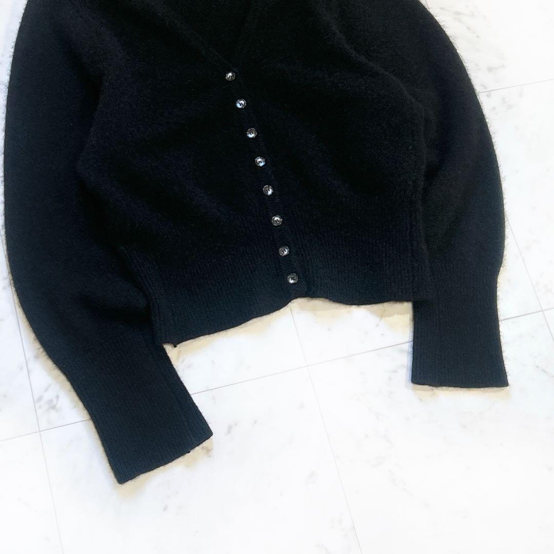 美品 ADAM ET ROPE ヤク ウール 2WAYカーディガン ブラック 黒