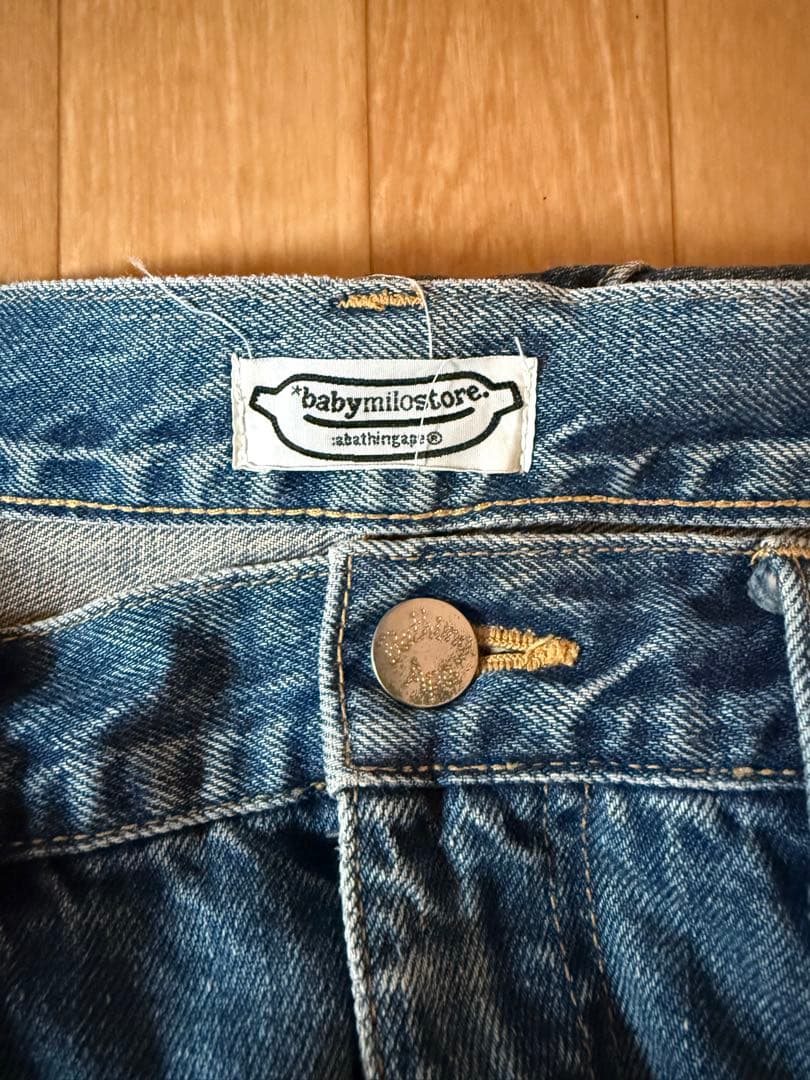 【服と書いて人】A BATHING APE 顔プリントデニムパンツ