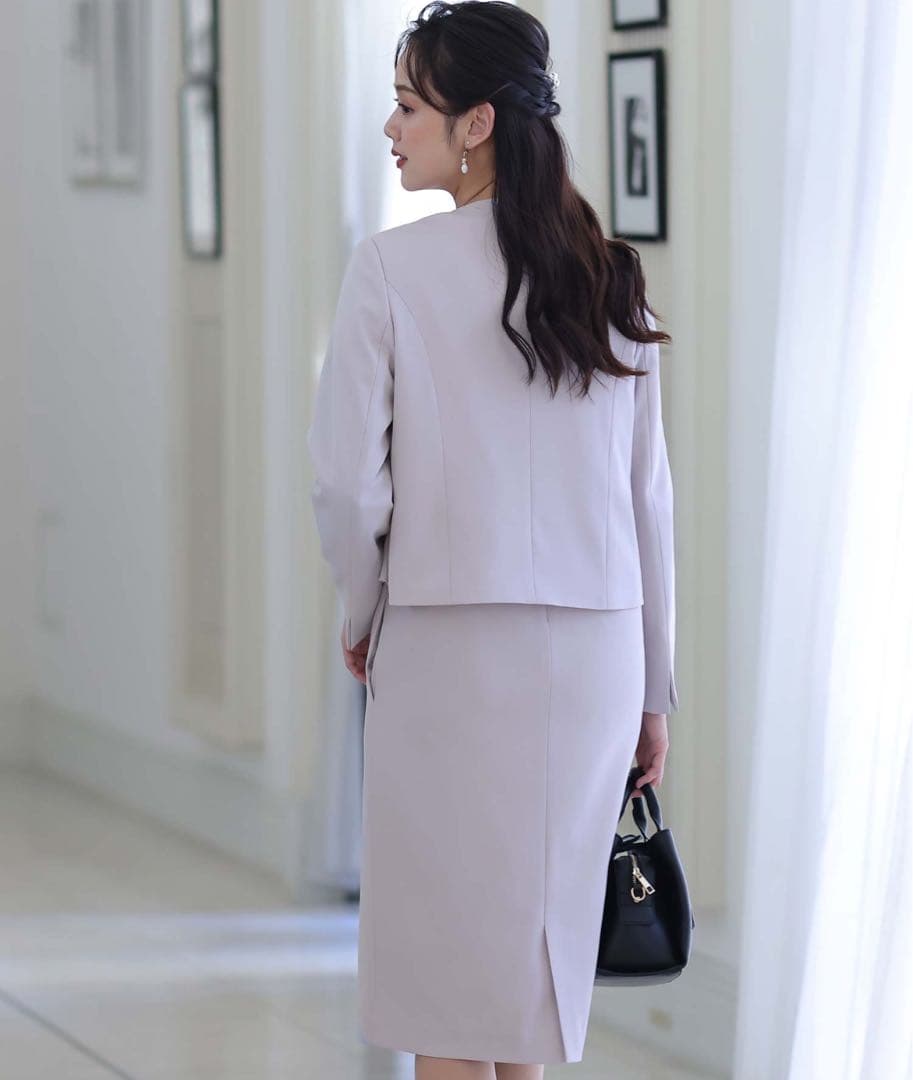 【美品】PourVous ノーカラージャケットセレモニースーツ