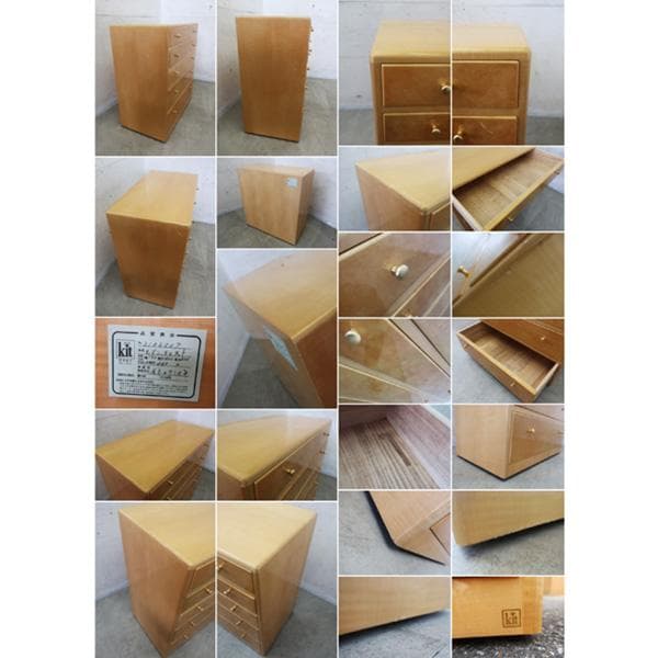 キットファニチャー/北谷家具■仔山羊革張り■シカモアメープル■ドロワーチェスト