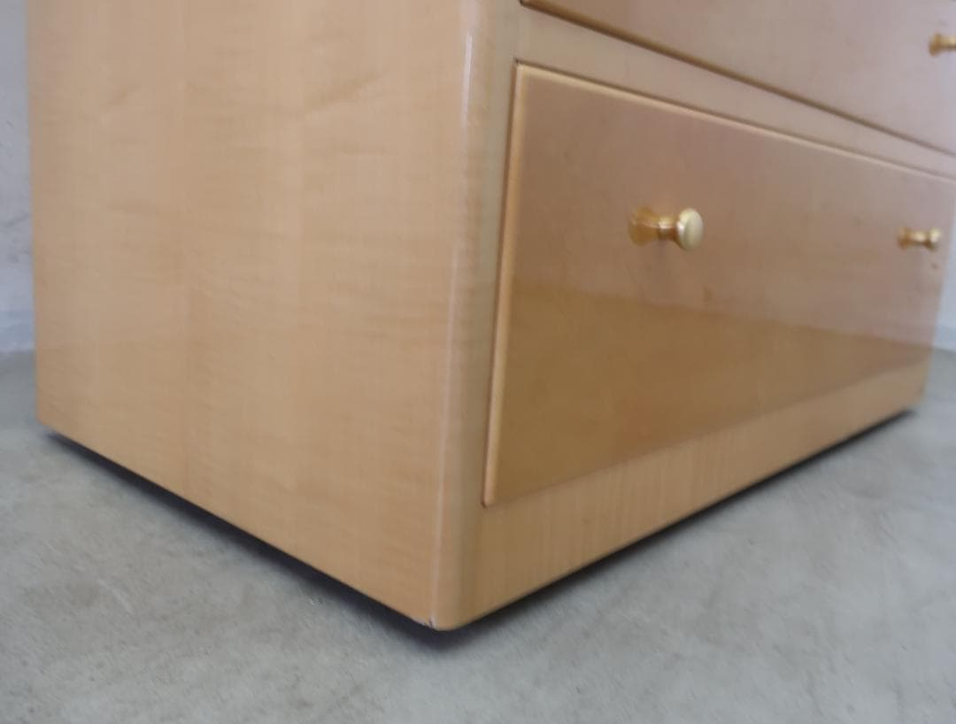 キットファニチャー/北谷家具■仔山羊革張り■シカモアメープル■ドロワーチェスト