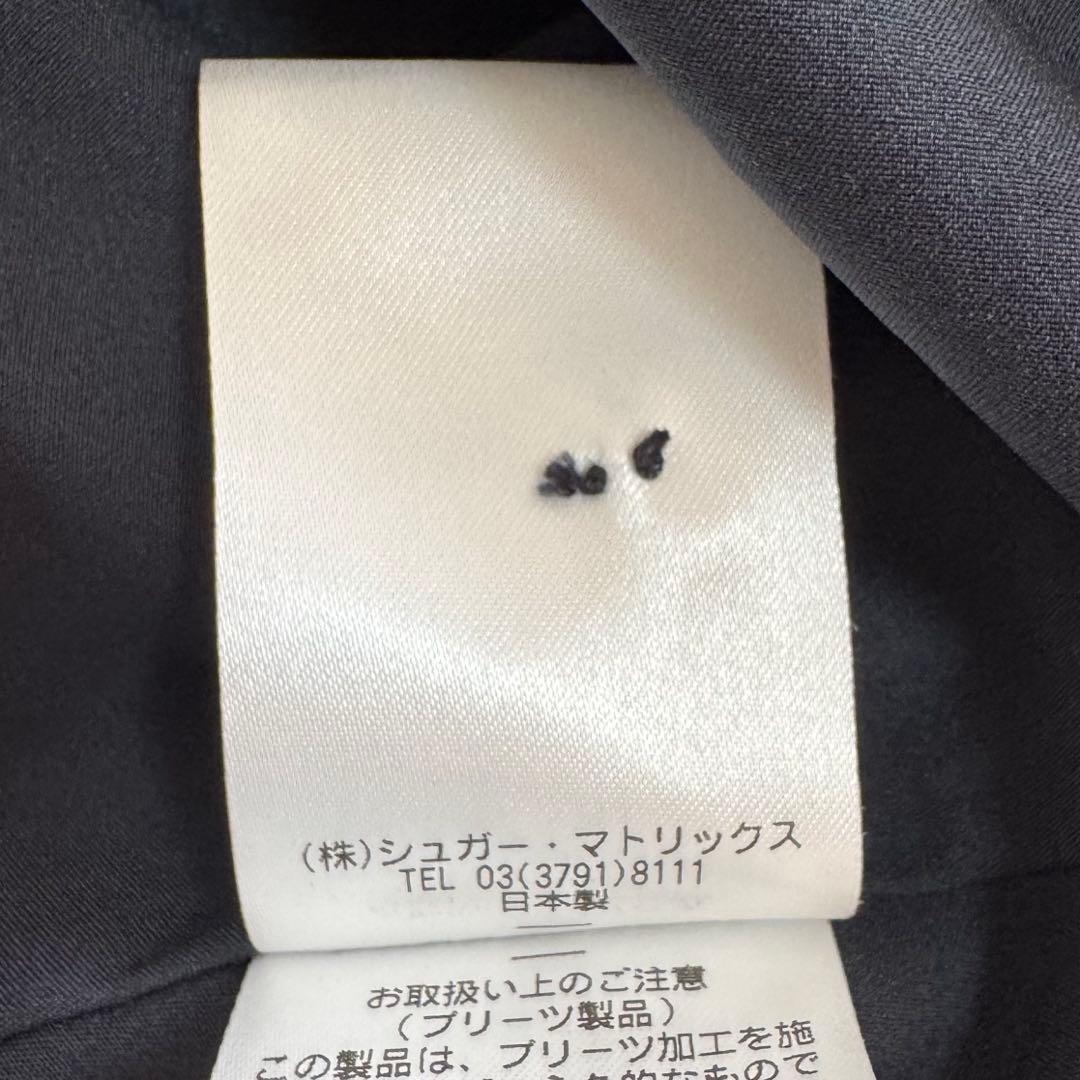 ストロベリーフィールズ ダブルプリーツワンピース ネイビー ベルト付 セレモニー