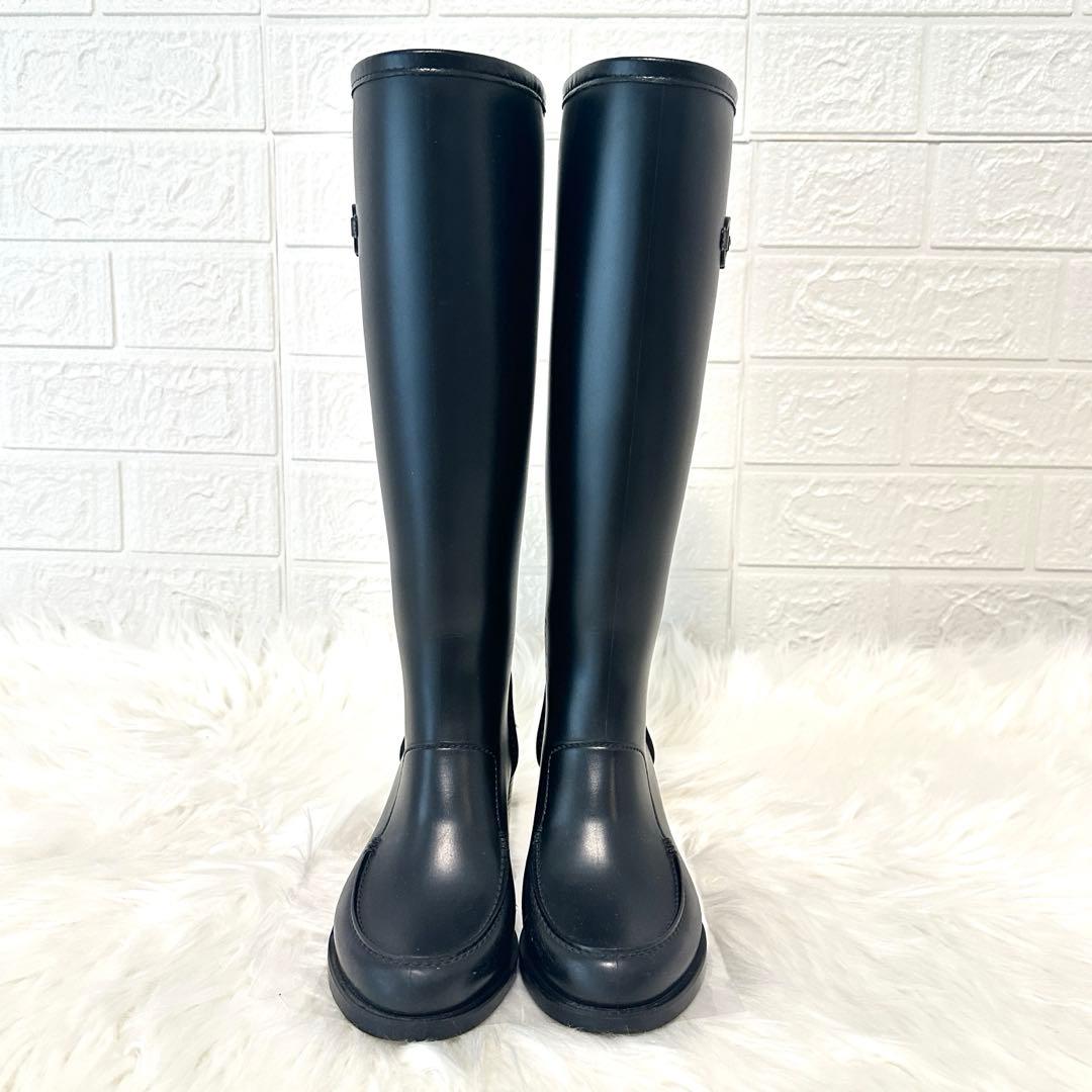 未使用級✨フェラガモ ガンチーニ レインブーツ ロング イタリア製 ブラック