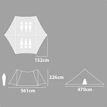 NEMO ヘキサライト エレメント６P TC おまけの拡張ポール付