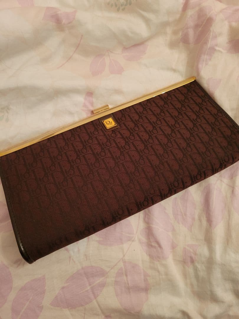 美品Dior ロゴ入り ブラウン クラッチバッグ