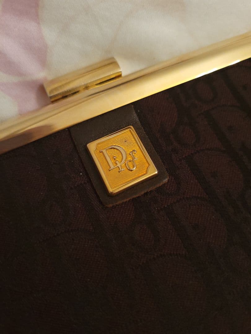 美品Dior ロゴ入り ブラウン クラッチバッグ