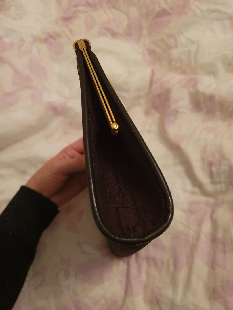 美品Dior ロゴ入り ブラウン クラッチバッグ