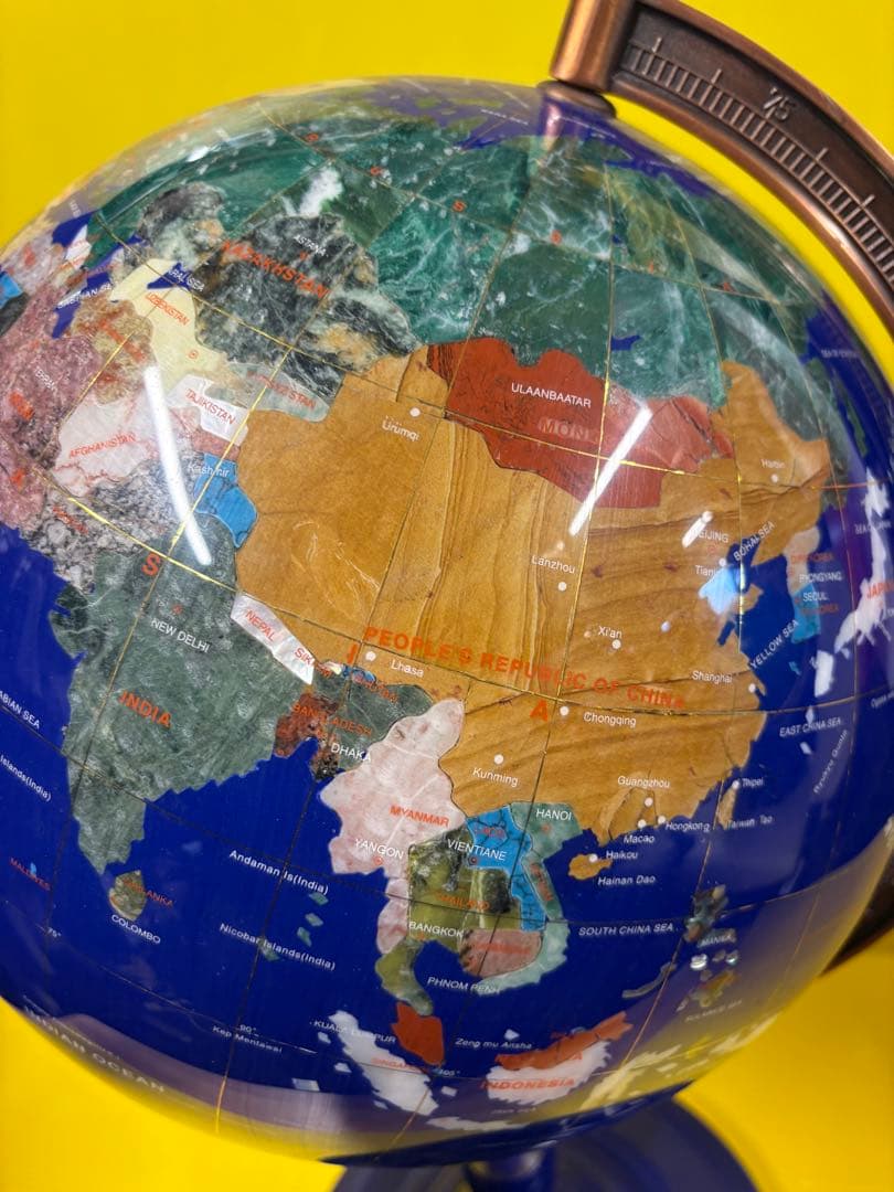 アンティーク ラピスラズリ天然石高級地球儀✨【ガハハ本舗新春お宝特価市】✨