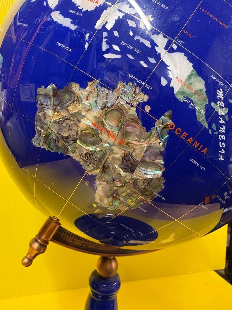 アンティーク ラピスラズリ天然石高級地球儀✨【ガハハ本舗新春お宝特価市】✨