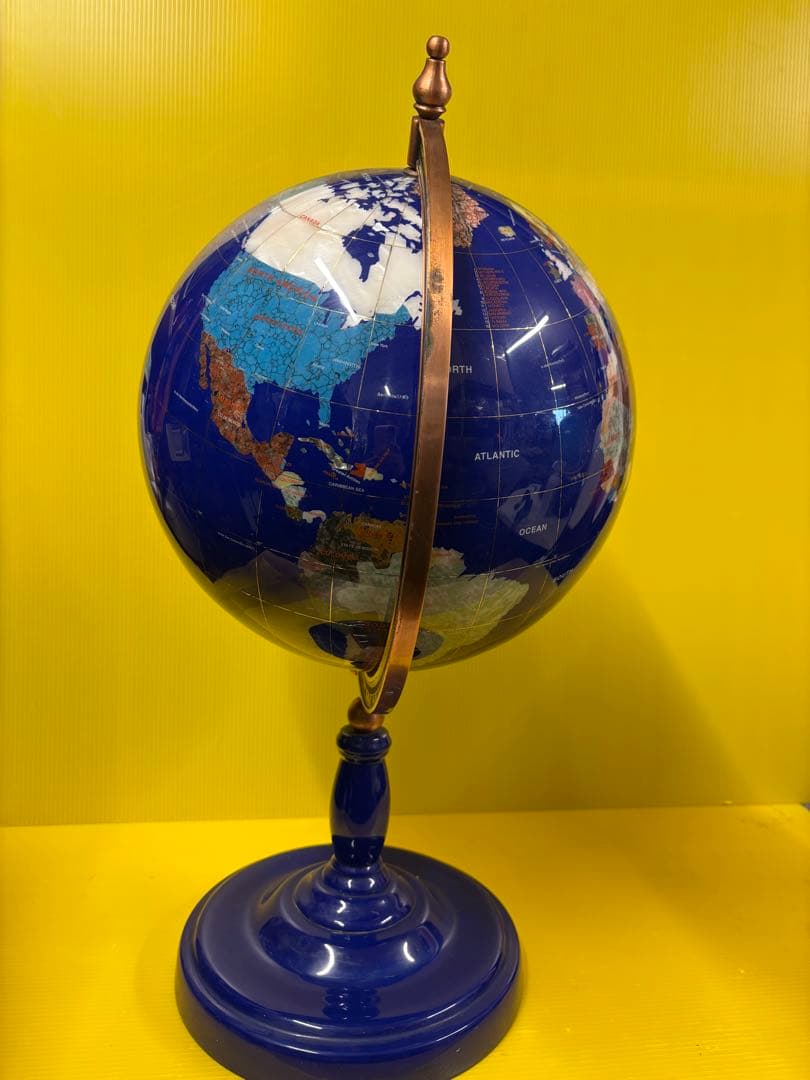 アンティーク ラピスラズリ天然石高級地球儀✨【ガハハ本舗新春お宝特価市】✨