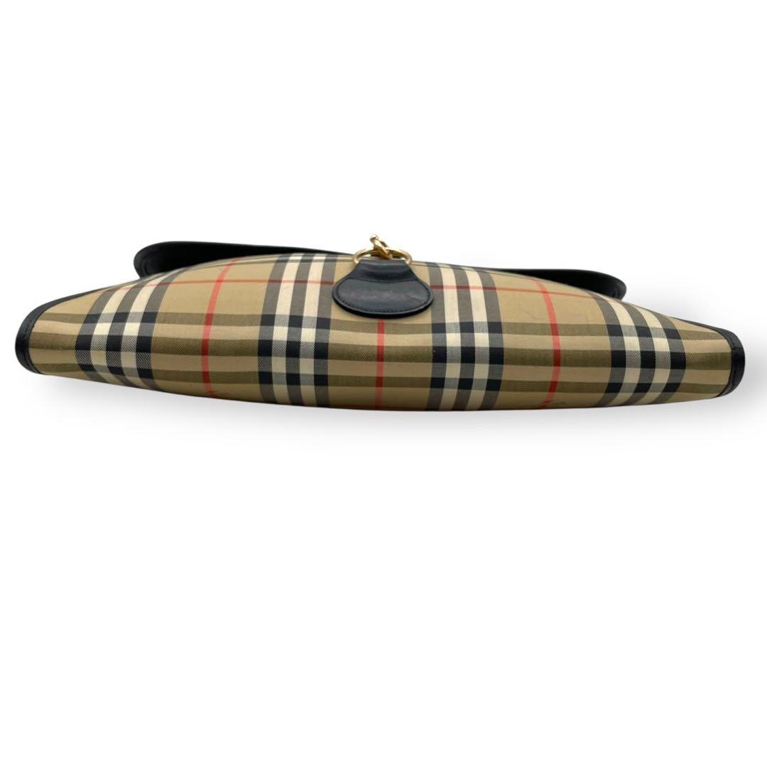 美品　バーバリー　クラッチバッグ　PCケース　ノバチェック　シャドー　レザー