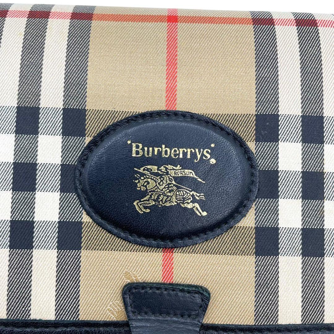 美品　バーバリー　クラッチバッグ　PCケース　ノバチェック　シャドー　レザー