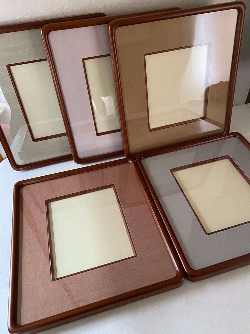 木製　額縁　5枚　隅丸　色紙額縁　未使用　書道　①