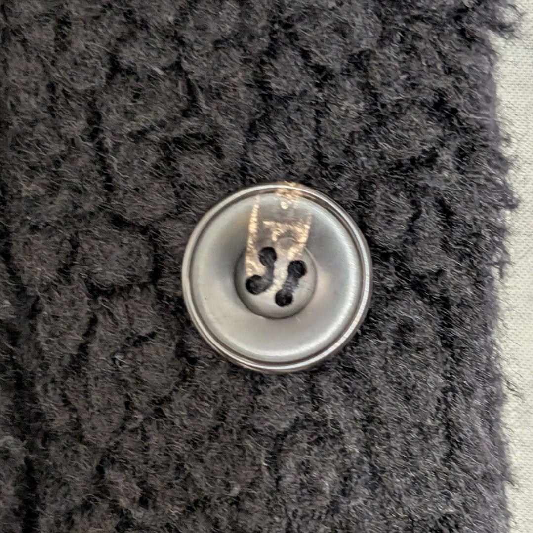 ポリプロイド エルボーパッチ ノーカラーボアジャケット カーディガン