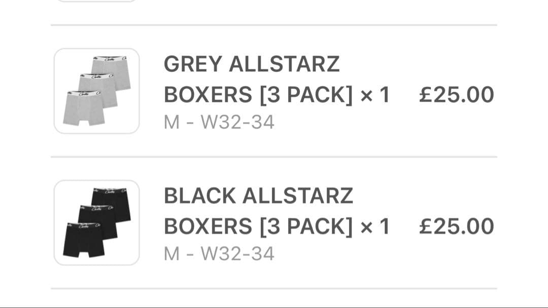 ブラックボクサーパンツ corteiz 2枚 コーテイズ 正規品 グレー 黒