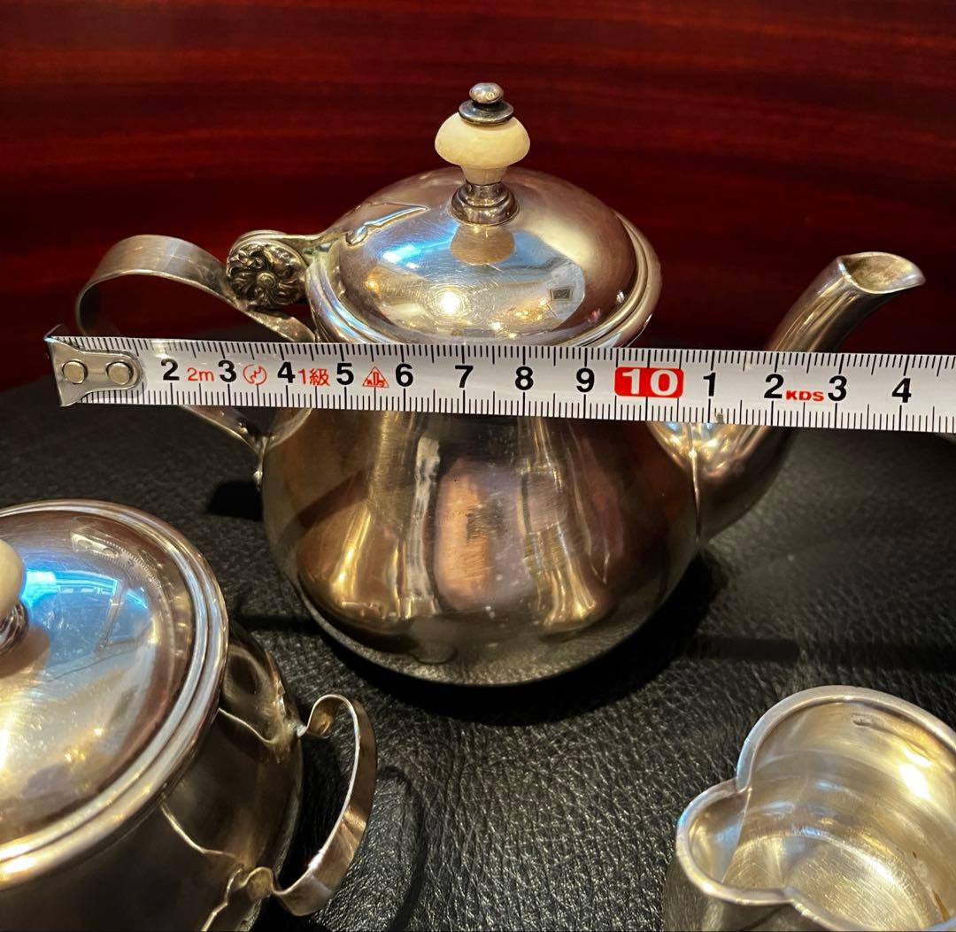 ピュイフォルカ　純銀製　ティーポット　3点セット　アンティーク
