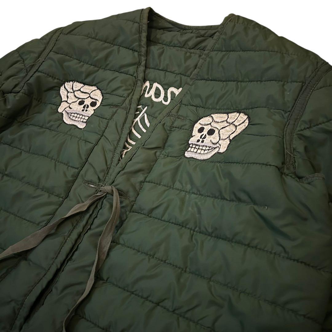 スーベニアジャケット キルティング ライナー スカル 刺繍 ドクロ ベトジャン