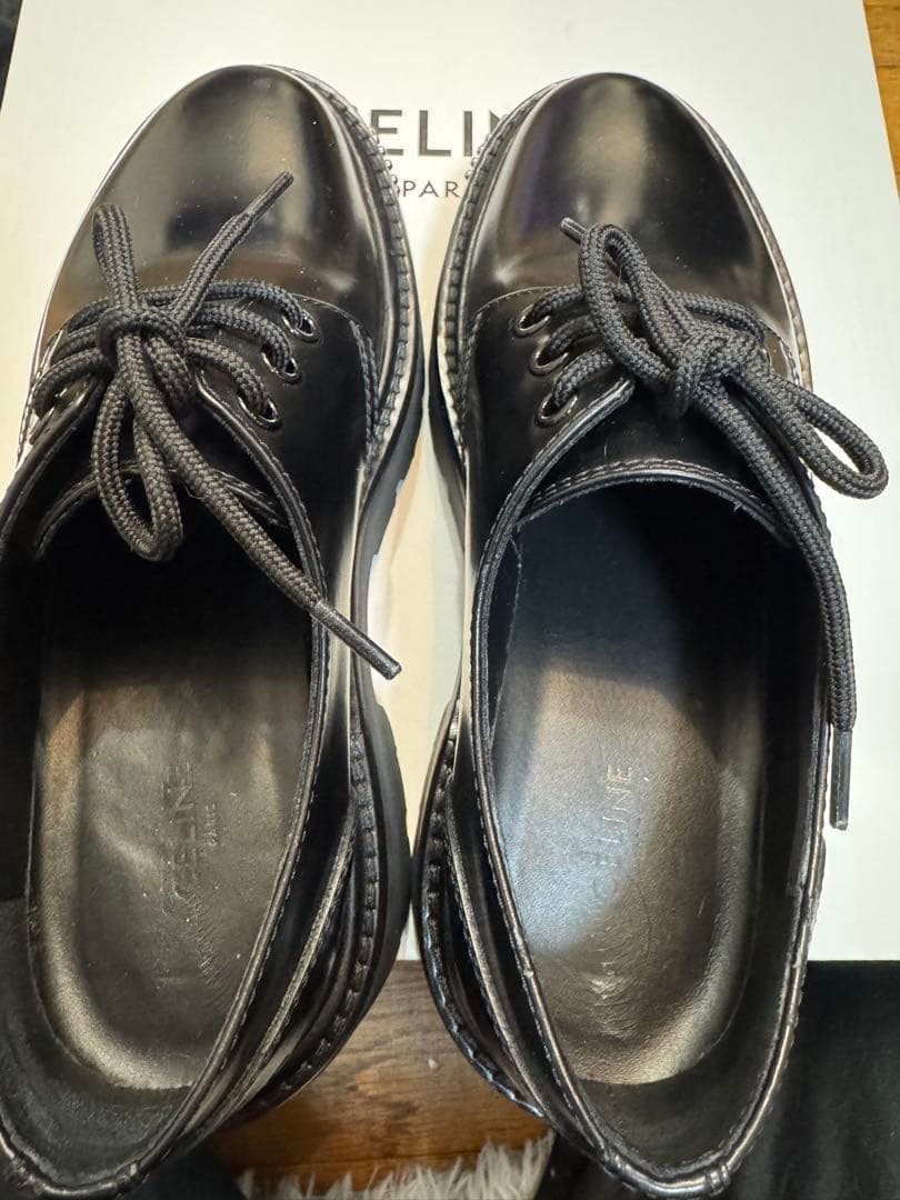 CELINE 厚底レースアップスタッズロゴシューズ 36.5