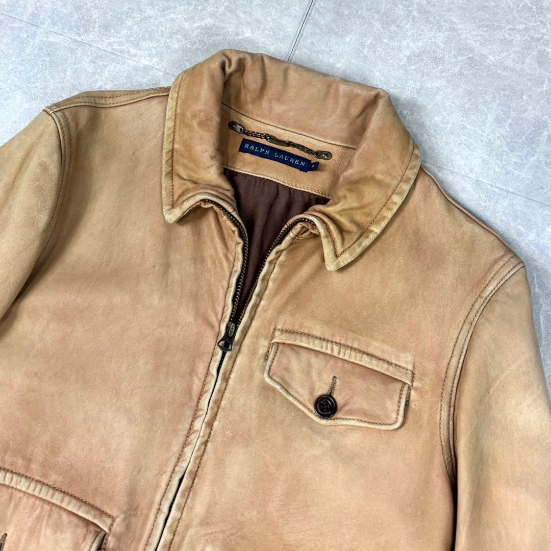 【希少】 RALPHLAUREN ラムレザー 羊革 ブルゾン Mサイズ