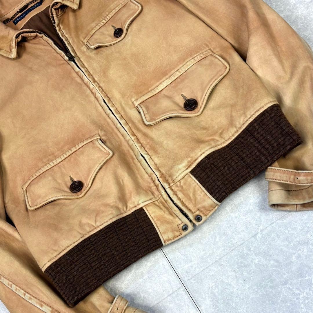 【希少】 RALPHLAUREN ラムレザー 羊革 ブルゾン Mサイズ