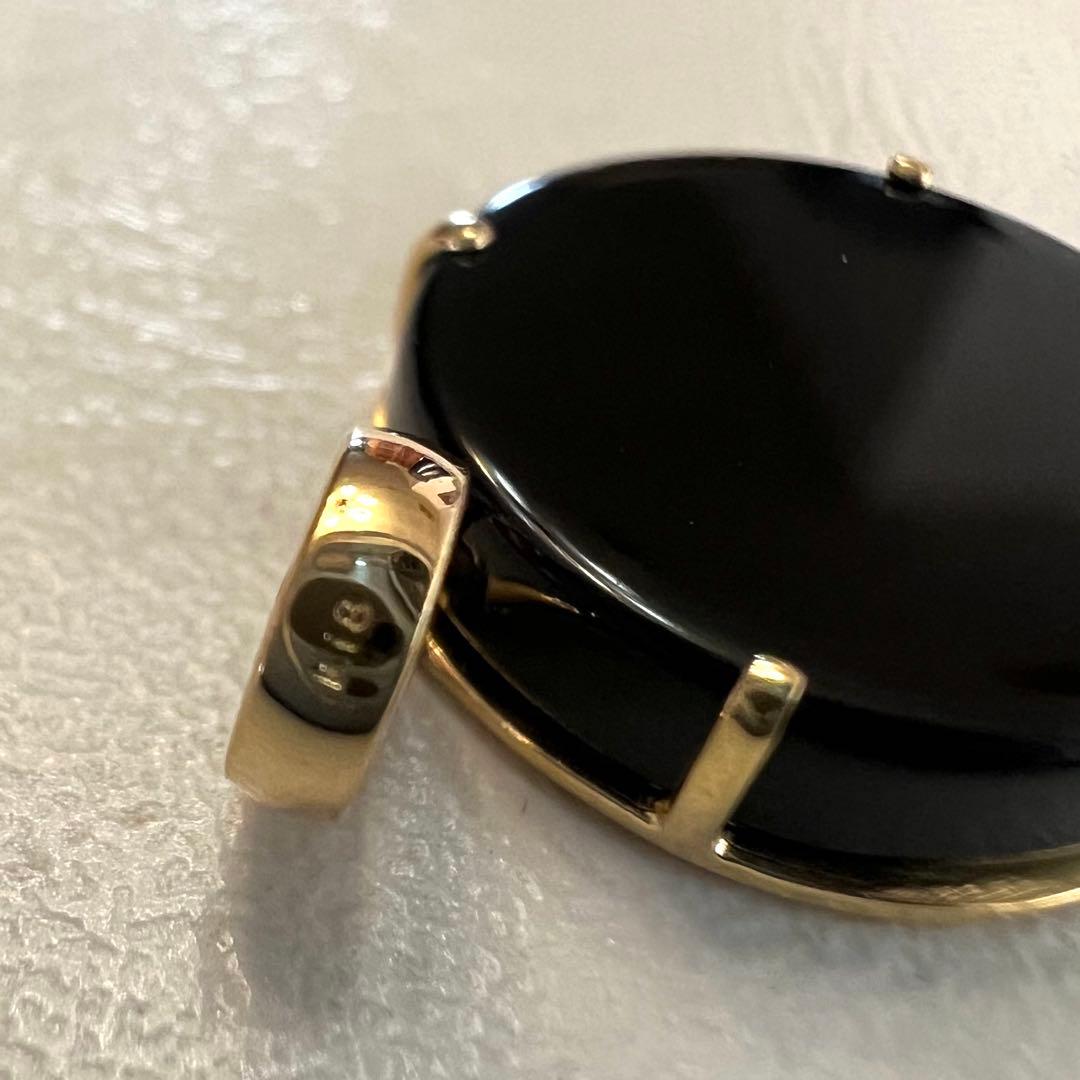 美品 K18 オニキス 18金 ペンダントヘッド 1.9g SN1884