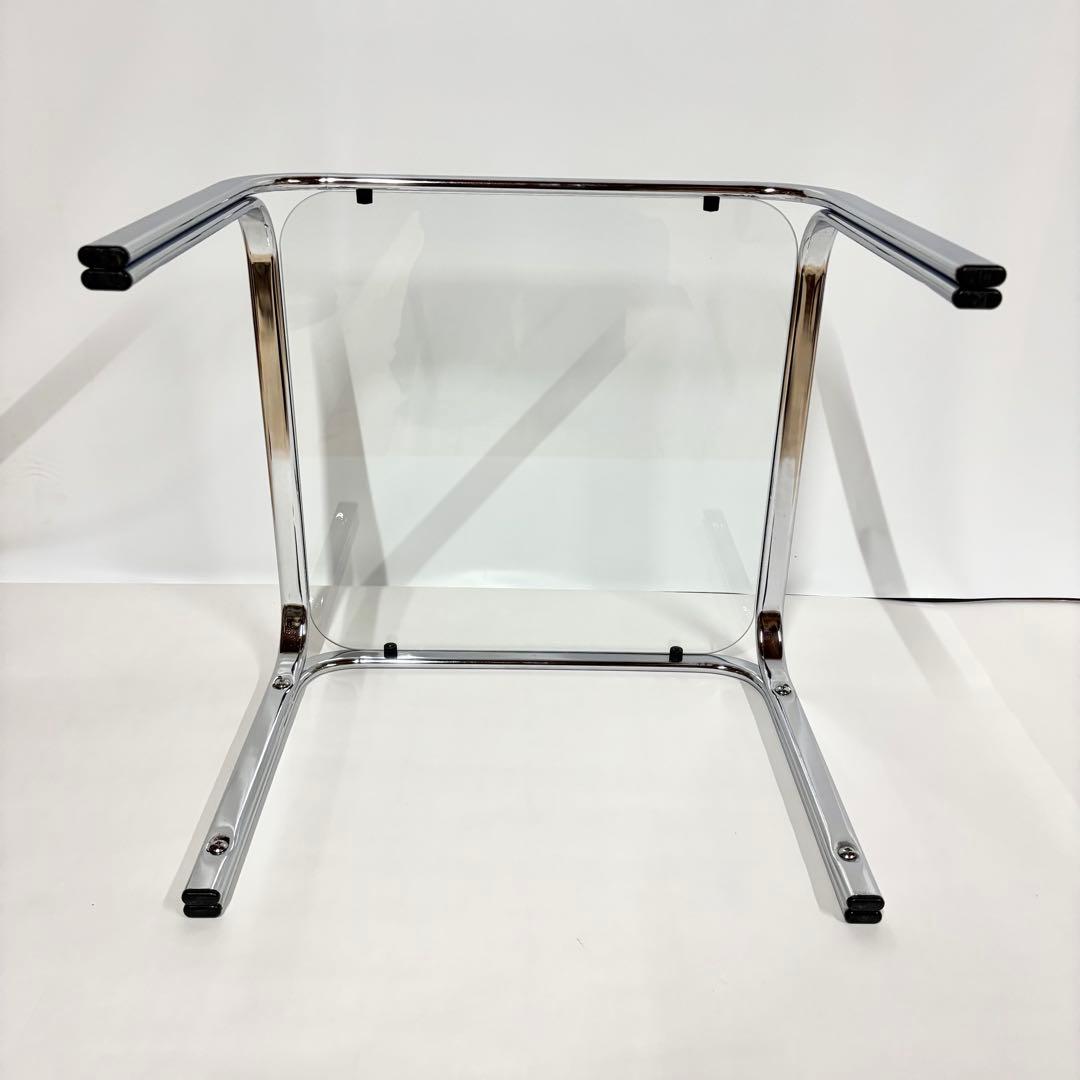 ガラステーブル サイドテーブル クローム スペースエイジ ミッドセンチュリー