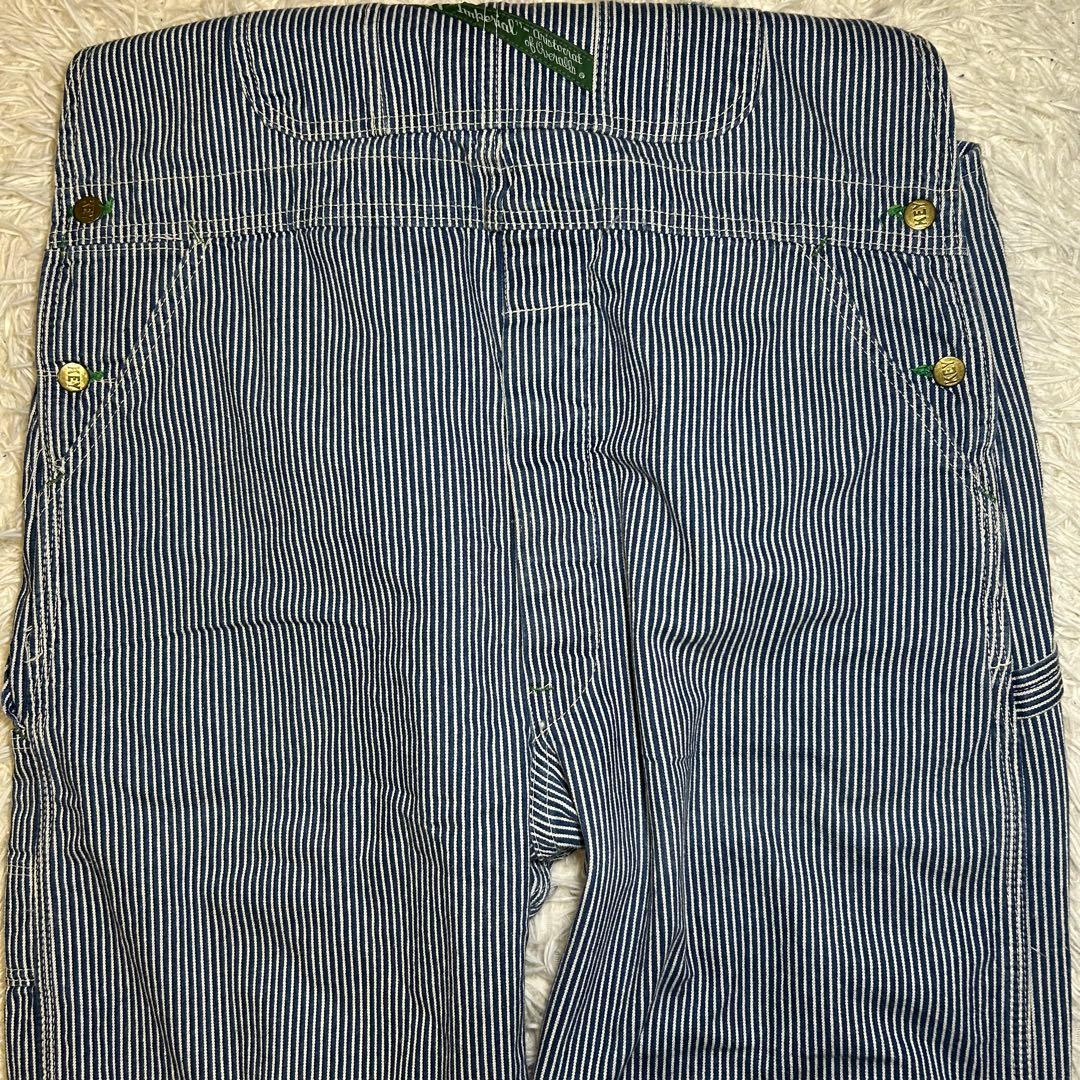 KEY オーバーオール　ヒッコリー 大きめ w42 サロペット　オールインワン