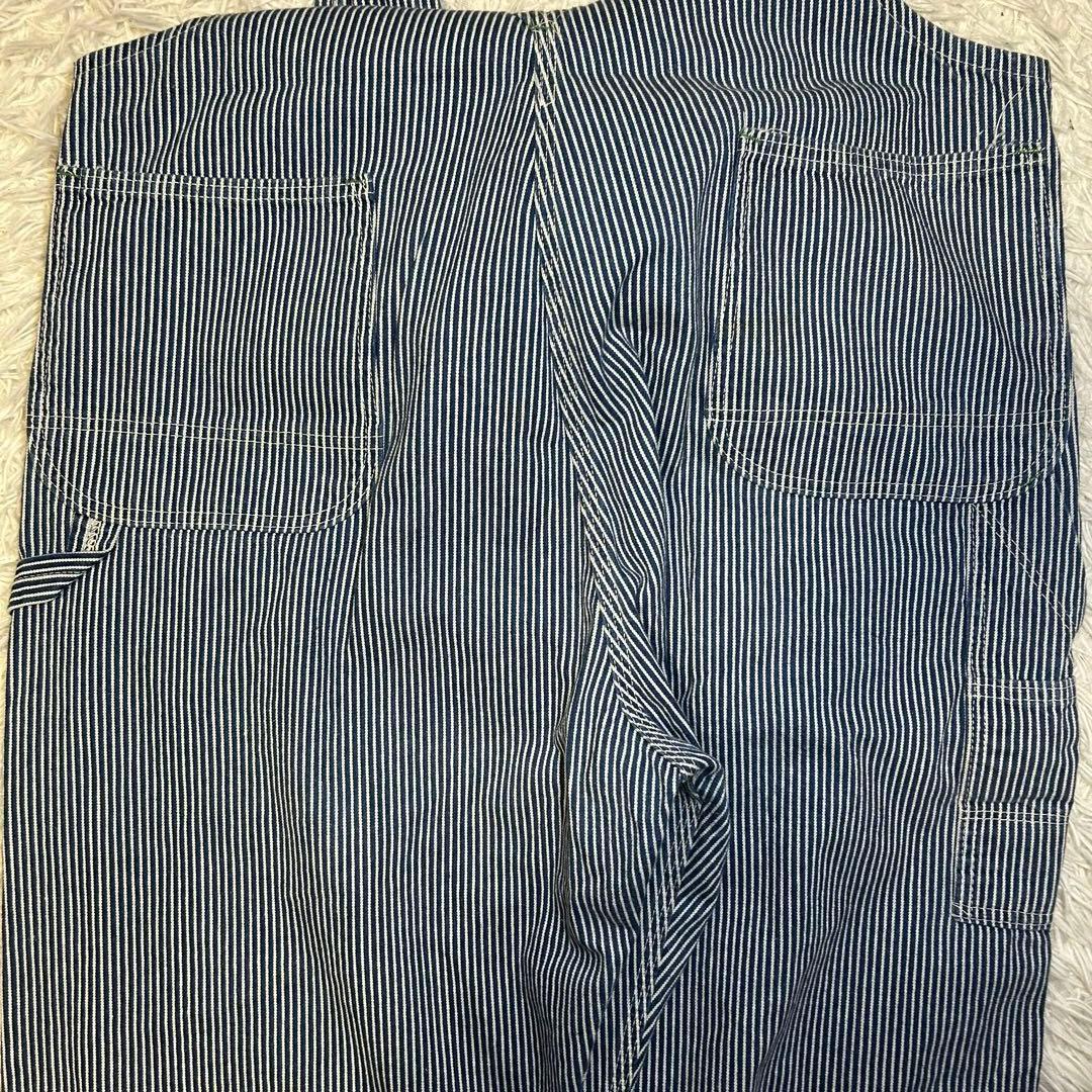 KEY オーバーオール　ヒッコリー 大きめ w42 サロペット　オールインワン