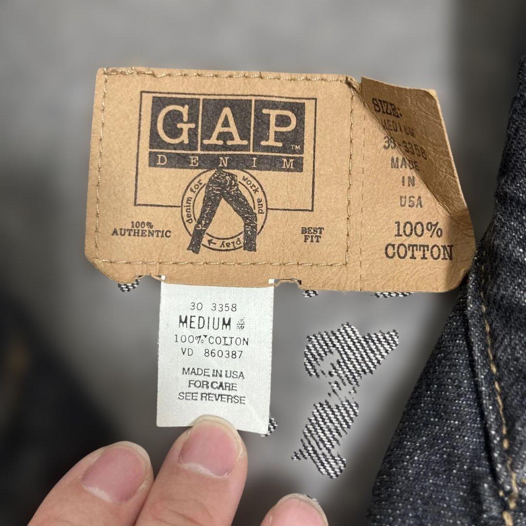 【幻級】90s USA製 OLD GAP ブラック デニムジャケット 先染め