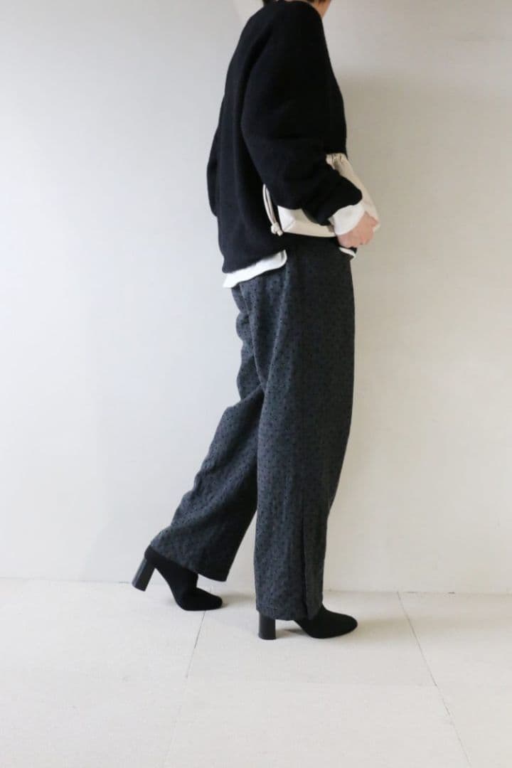 とき様 C6691 ウールドットパンツコーデ