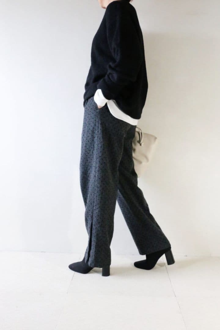 とき様 C6691 ウールドットパンツコーデ