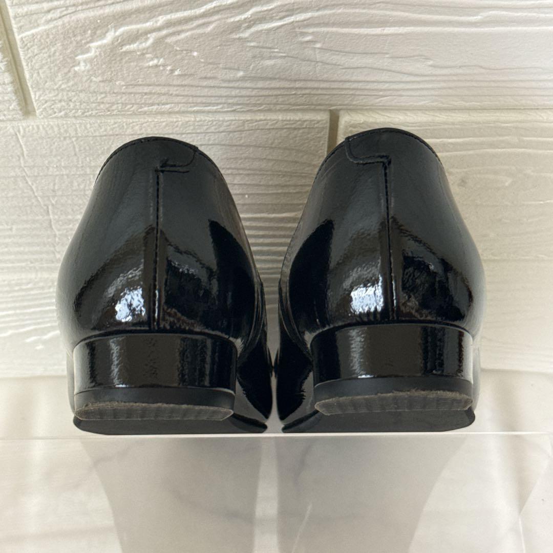 yu ダイアナ エナメル タッセル ローファー 23.5 黒 本革 レザー