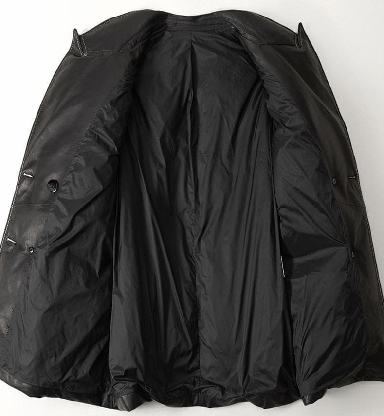 新品限定レディース高級 本革↑☆超ソフトなラムレザーダウンコート 黒♪毛皮ファー