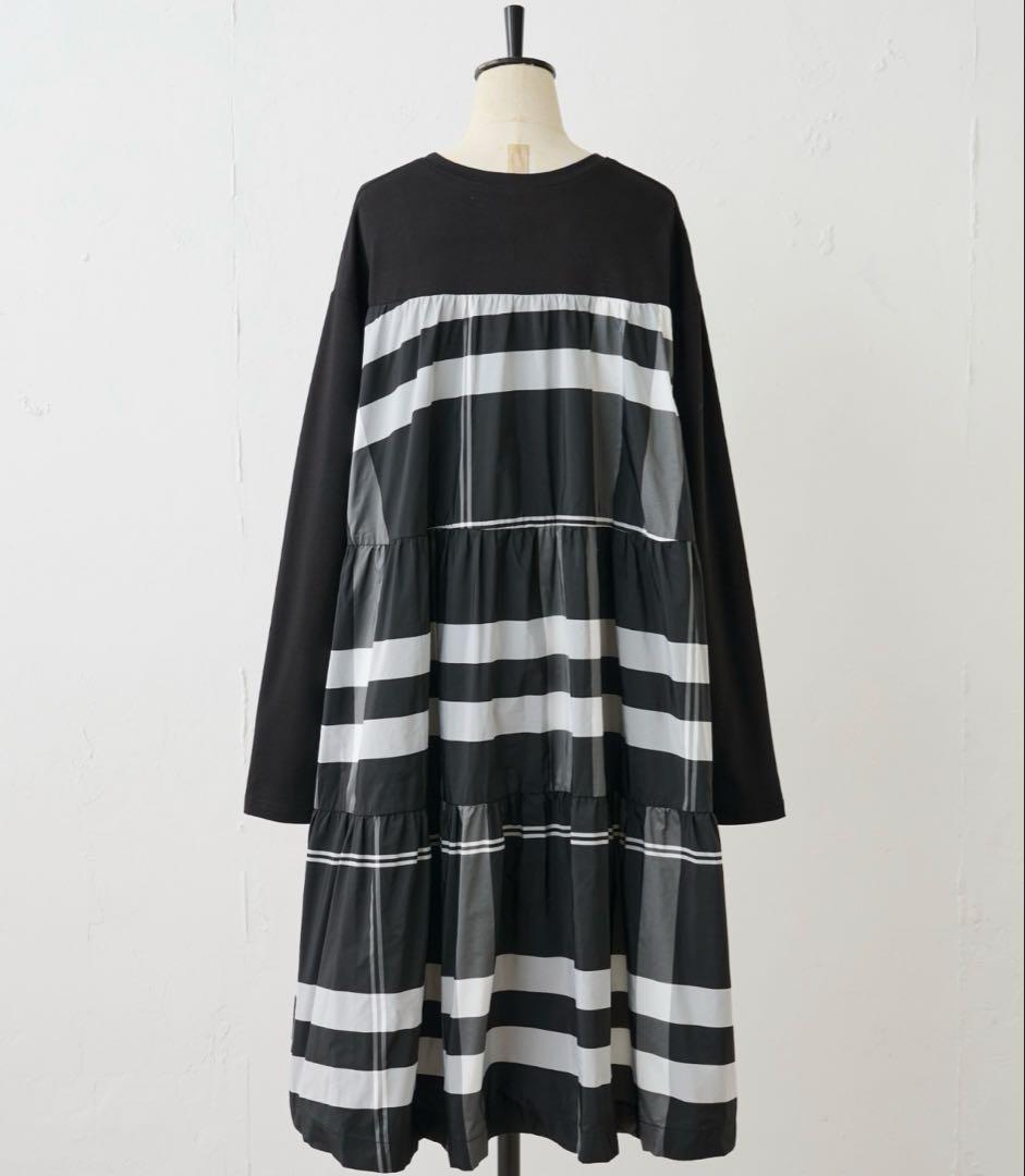 ビアズリー★ タフタビッグチェックワンピース　ブラック　チェック